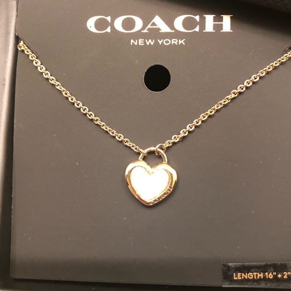 Coach Heart Necklace on Sale, 50% OFF 